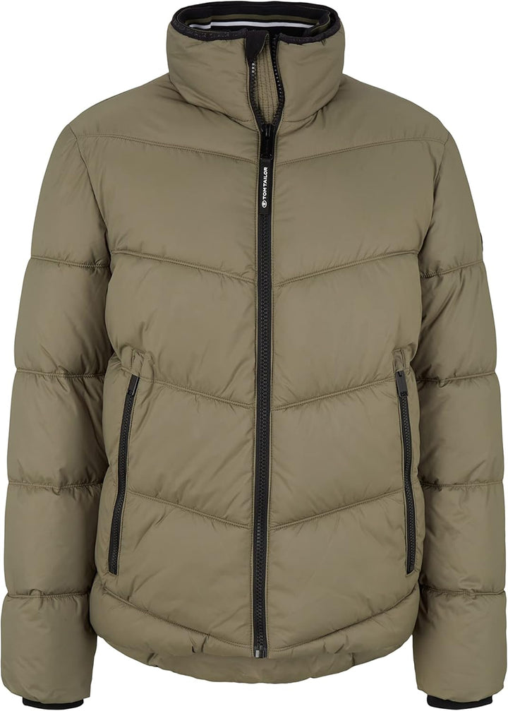 TOM TAILOR Herren Puffer Jacke mit Stehkragen XXL 10415 - Dusty Olive Green, XXL 10415 - Dusty Olive
