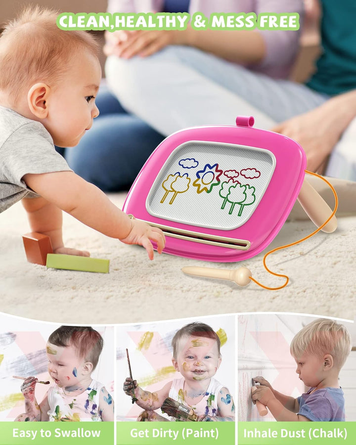 Kikapabi Magnetisches Zeichenbrett für Kleinkinder – Geschenk zum 1. Geburtstag für Mädchen und Jung