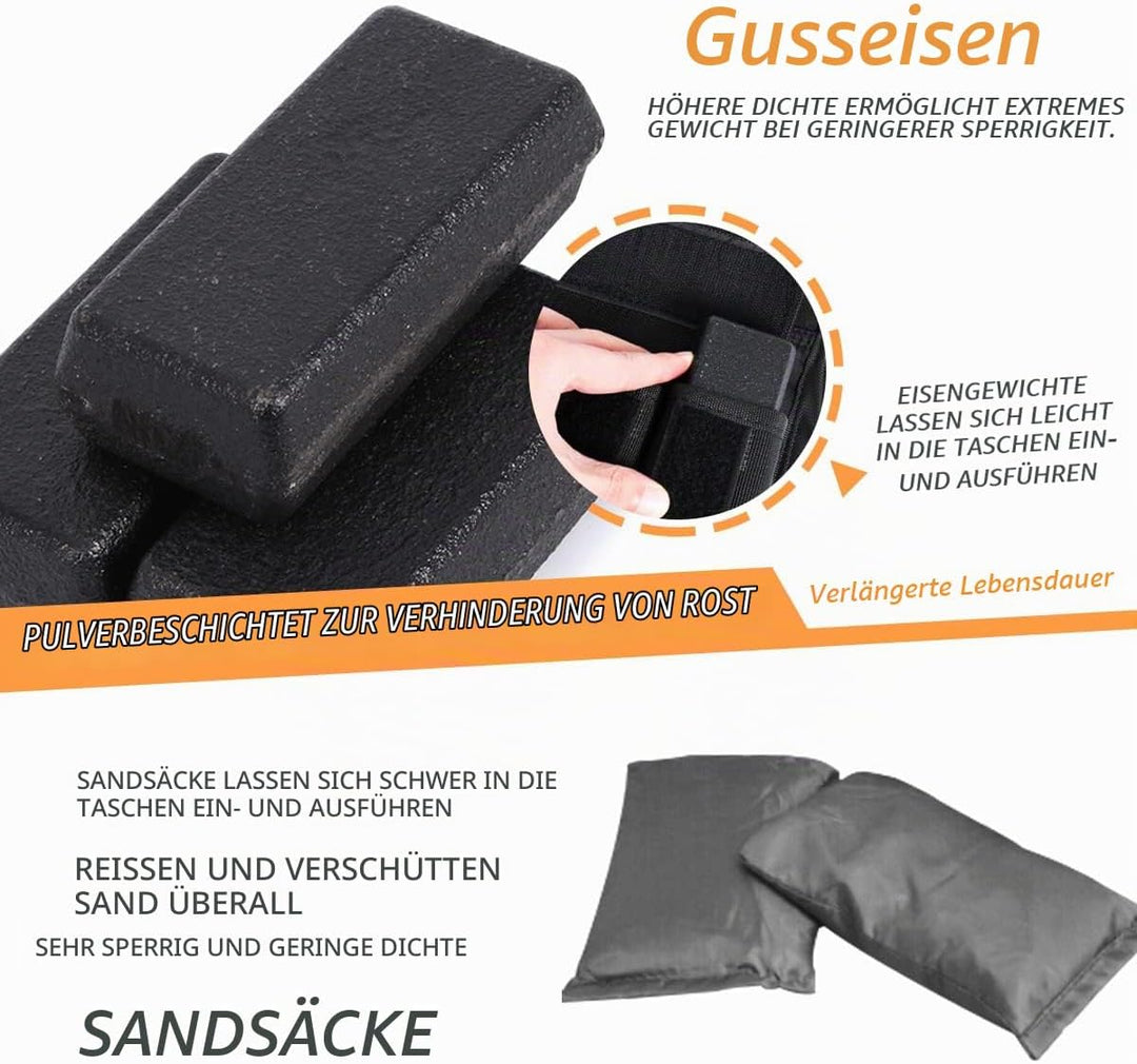 5BILLION FITNESS Monstervest Gewichtsweste von 1kg-20 Kg Gewicht Warnwesten für Gewicht Training Kra