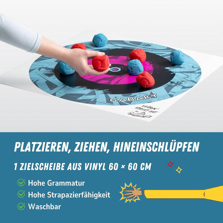 GABAKY Originelles Boccia-Spiel, Mix aus Puck und Curling, Ziel mit 8 weichen Kugeln, für jedes Terr