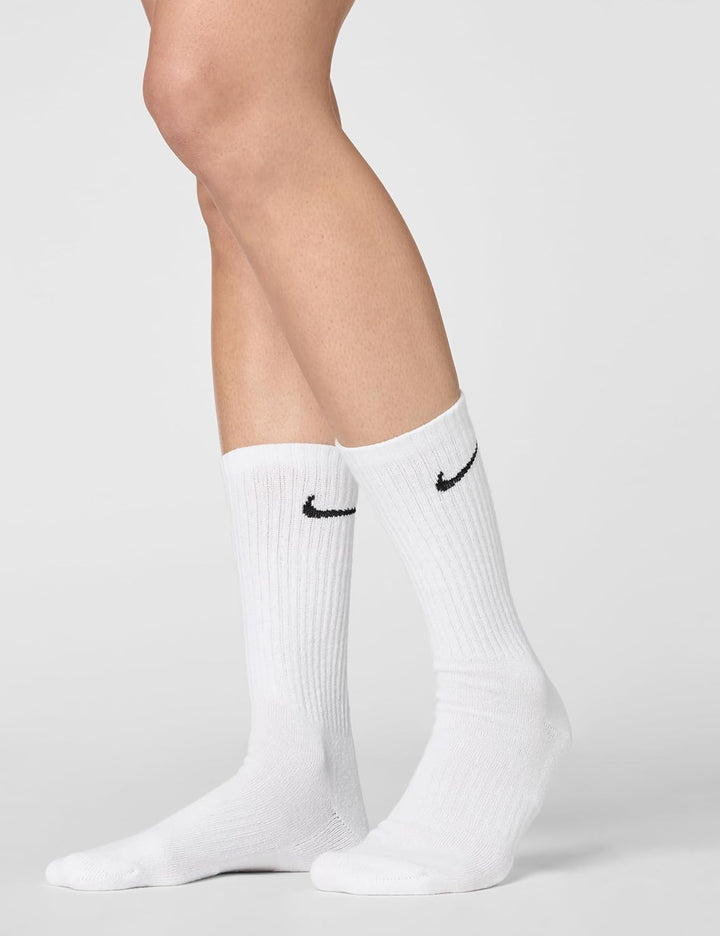 Nike Herren Everyday Cushioned Crew Crew-trainingssocken (6 Paar), Weiss