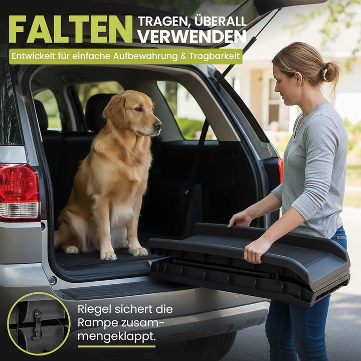 all Pets United® Hunderampe klappbar Hundetreppe Hunde- & Katzentreppe Rampe Einstiegshilfe für Koff