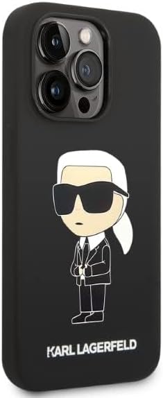KARL LAGERFELD KLHCP14LSNIKBCK Hülle für iPhone 14 Pro 6,1" hardcase Schwarz Silicone Ikonik