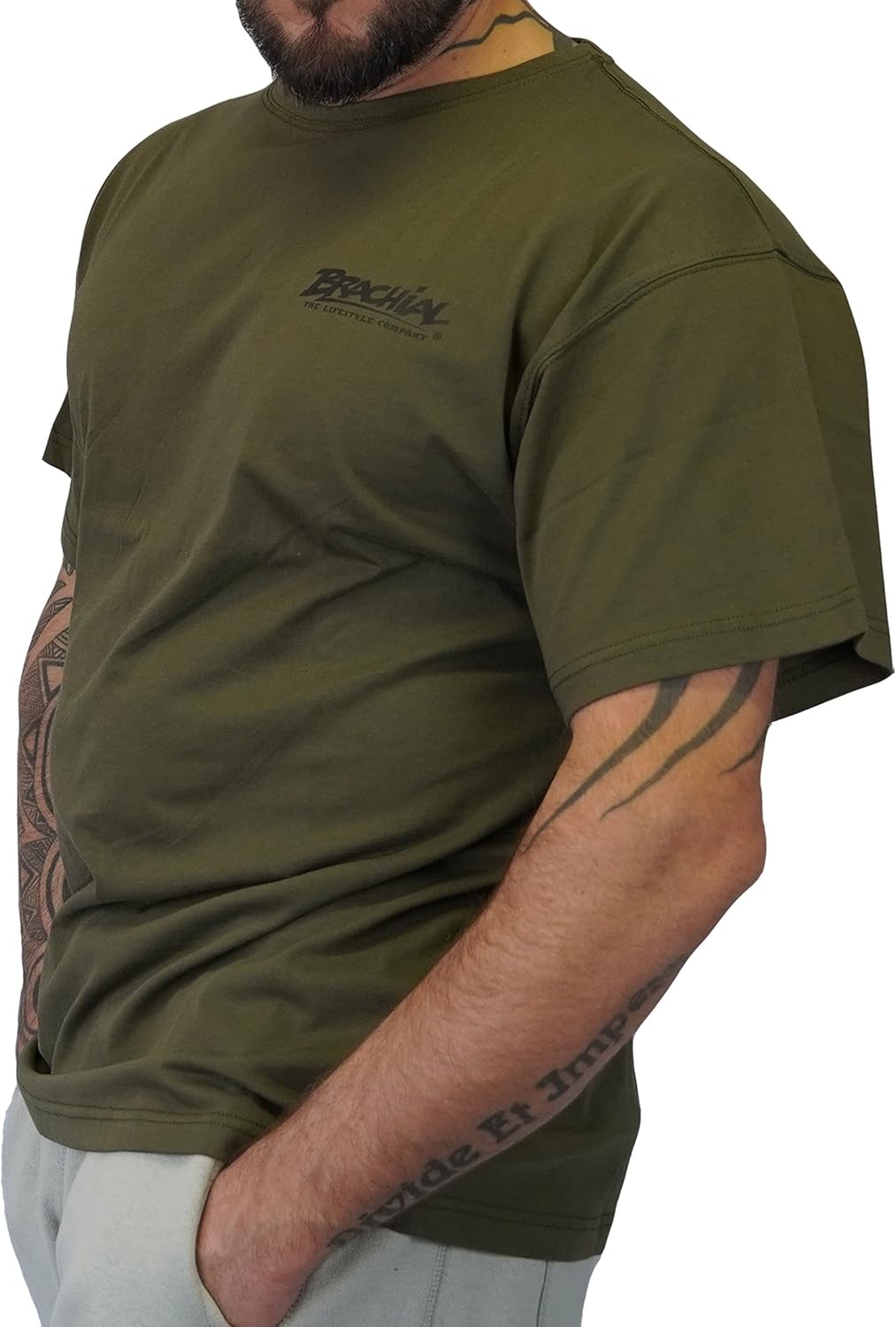 Brachial Premium Herren T-Shirt Lightweight Loose-Fit - für Freizeit Bodybuilding Workout Gym Krafts