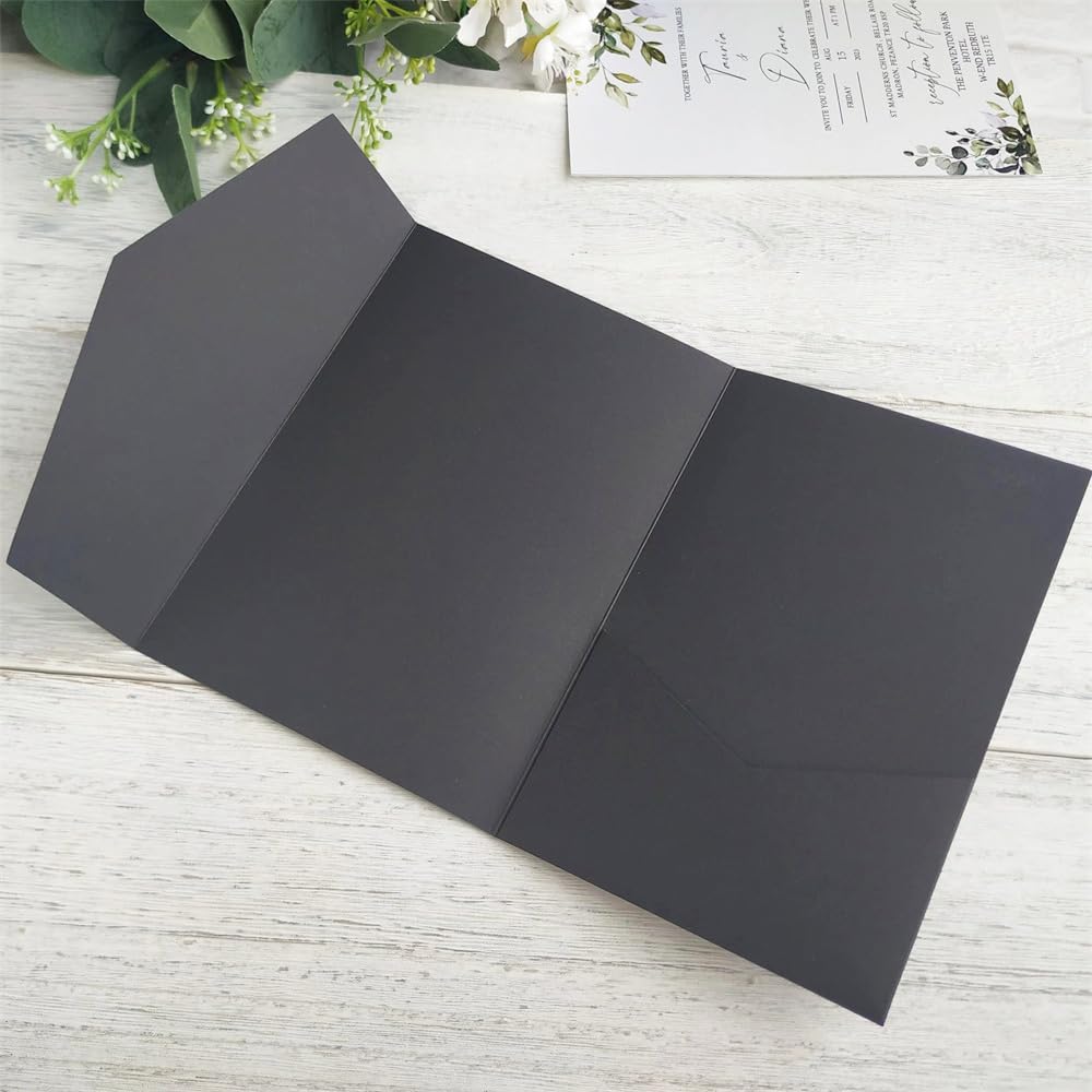 MillaSaw Hochzeitseinladungen, Schwarz, für Partys, Hochzeiten, Geburtstage, Valentinstag, 25 Stück