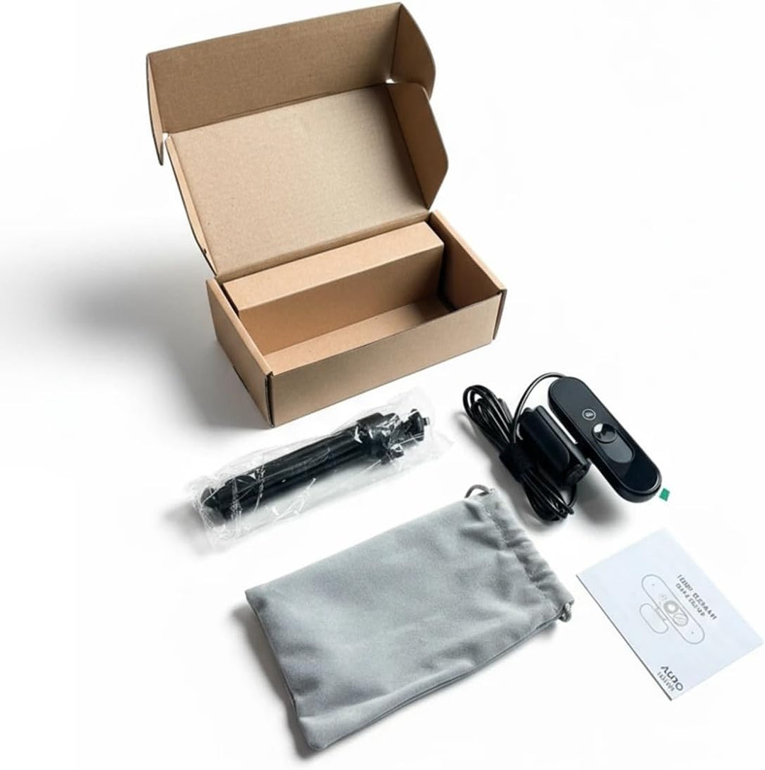 1080P FHD Webcam mit Dualem Privacy-Schutz (Stummschaltung & Abdeckung), Kristallklarem Mikrofon, Na