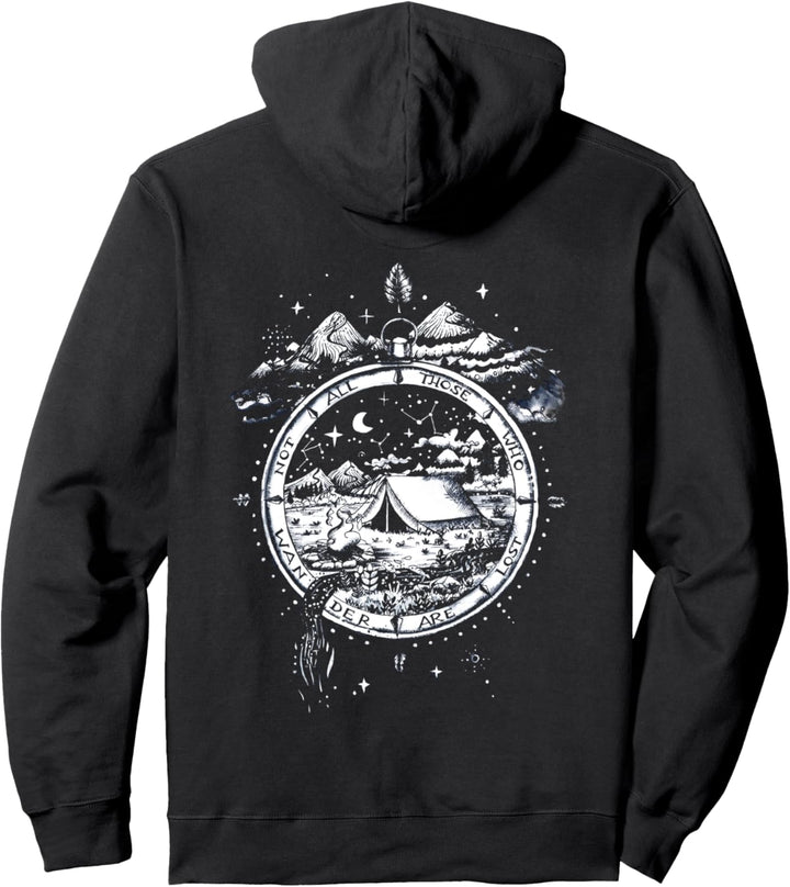 Not all those who wander are lost Kompass Outdoor Camping Pullover Hoodie