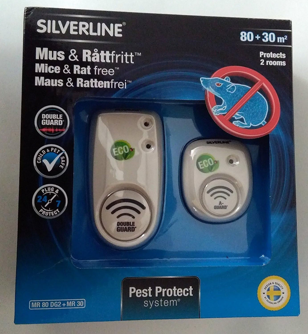 Silverline Mr 80 DG2 + Mr 30, 2 Geräte: 1 x 80 m² und 1 x 30 m² – Weiss
