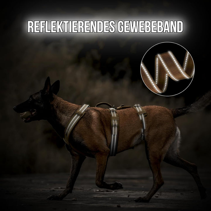 OneTigris Hundegeschirr, HOUNDLOCK Taktisches Geschirr Ausbruchsicher Einstellbar Weich Gepolstert B