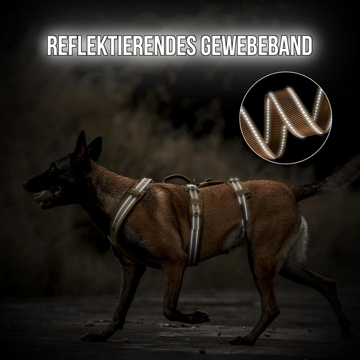 OneTigris Hundegeschirr, HOUNDLOCK Taktisches Geschirr Ausbruchsicher Einstellbar Weich Gepolstert B