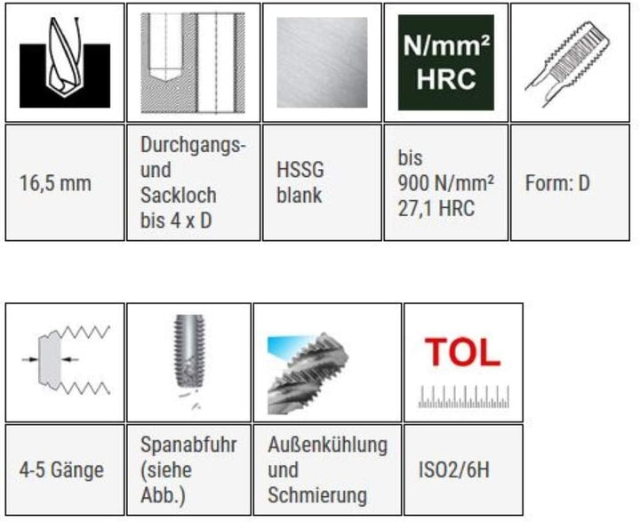 BAER Gewindebohrer MF 18 x 1,5 HSSG Form D Gewindeschneider - Gewinde Bohrer - Gewindebohrer - Gewin