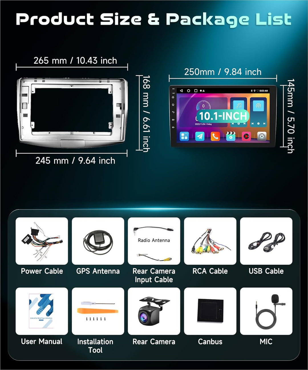 2G&64G VECHTEL 10.1" Bluetooth-Autoradio für VW Magotan/CC 2010-2014 Passat B7/B6 2010-2015 Carplay