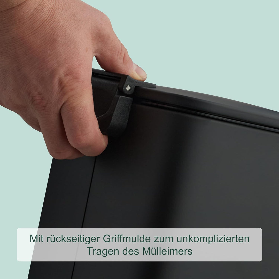 Relaxdays Kosmetikeimer, 8 L, Absenkautomatik, entnehmbarer Inneneimer, Metall, Bad Mülleimer, inkl.