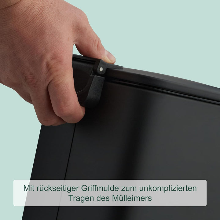 Relaxdays Kosmetikeimer, 8 L, Absenkautomatik, entnehmbarer Inneneimer, Metall, Bad Mülleimer, inkl.