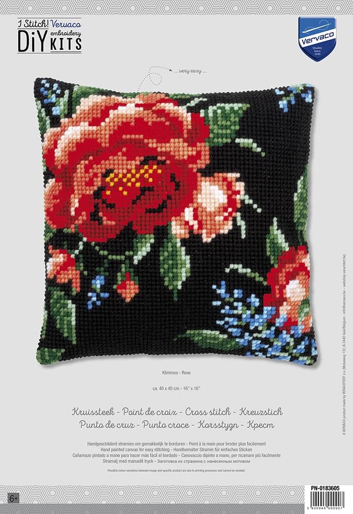 Vervaco PN-0183605 Kreuzstichkissen, Mehrfarbig, 40x40cm