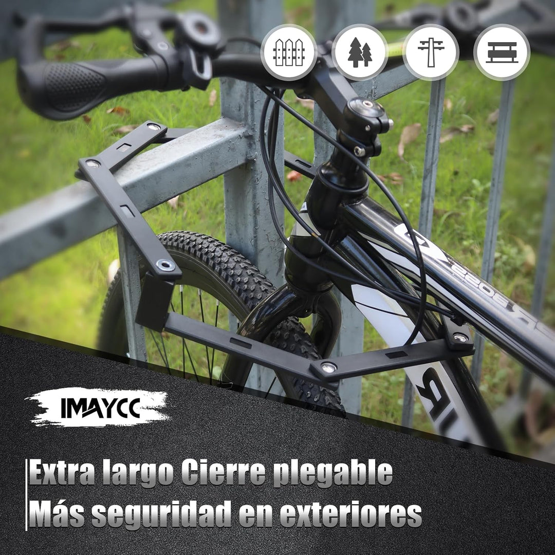 IMAYCC Fahrradschloss Faltschloss Hohe Sicherheit, 120CM Bike Lock mit Halterung, Robustes Faltschlo