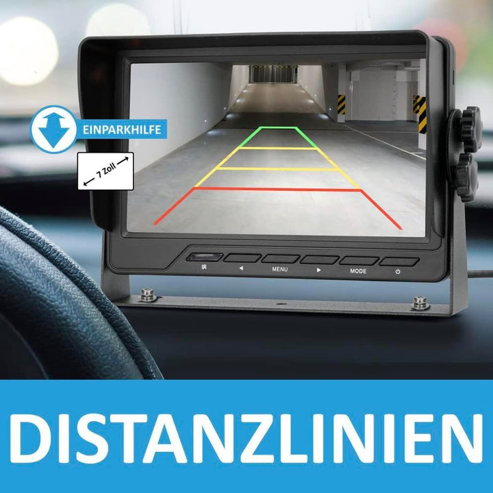 VSG24 Rückfahrkamera 7" Transporter-Set Transit inkl. Kamera, Monitor, Kabel - Wasserdicht Nachtsich