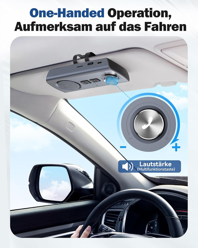 AGPTEK Freisprecheinrichtung für Auto, Bluetooth 5.3, Freisprechanlage für GPS, integriertes Mikrofo