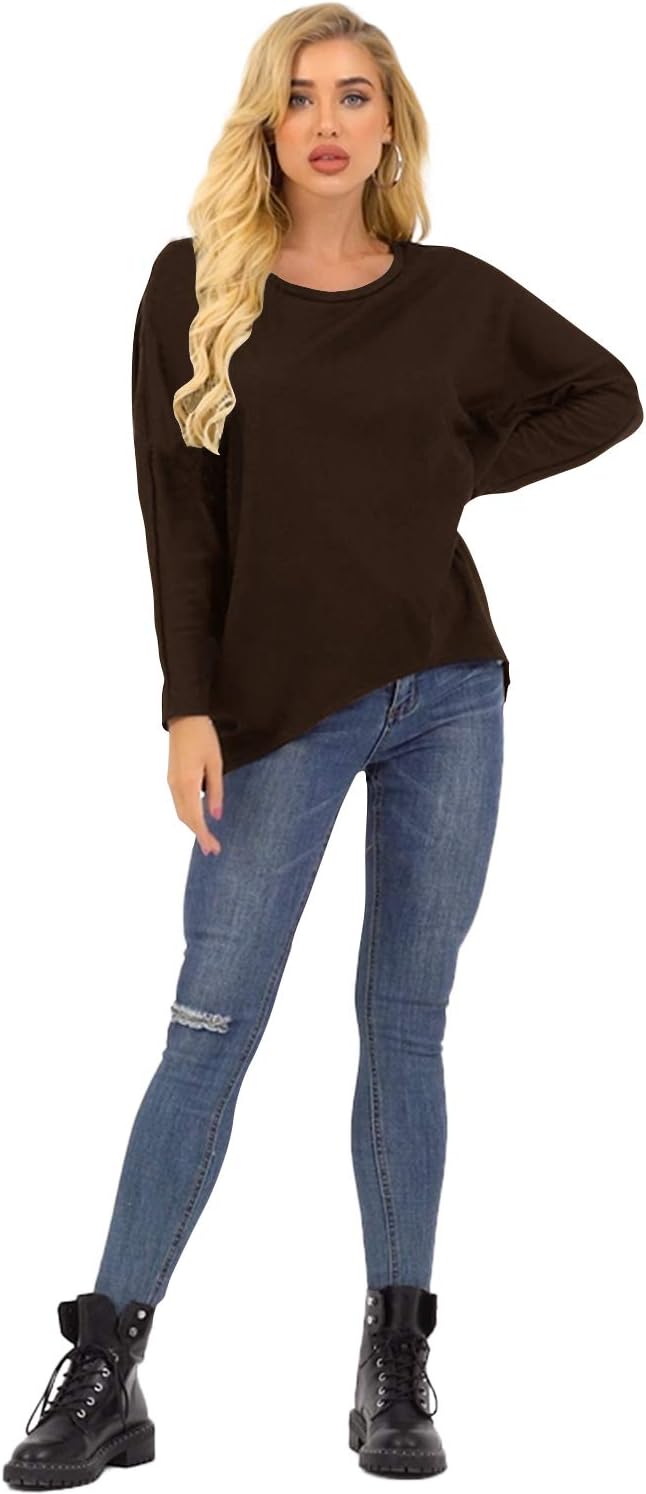 ZANZEA Damen-Pullover, Übergrösse, Feldermausärmel, Langarm-Oberteil, asymmetrisches Shirt, Freizeit
