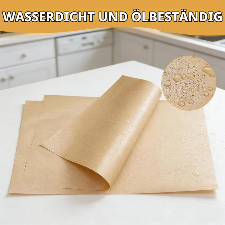 120 Stück Pergamentpapier zum Backen, Bio Backpapier ohne PFAS, 25 * 35cm Backpapier Zuschnitte zum