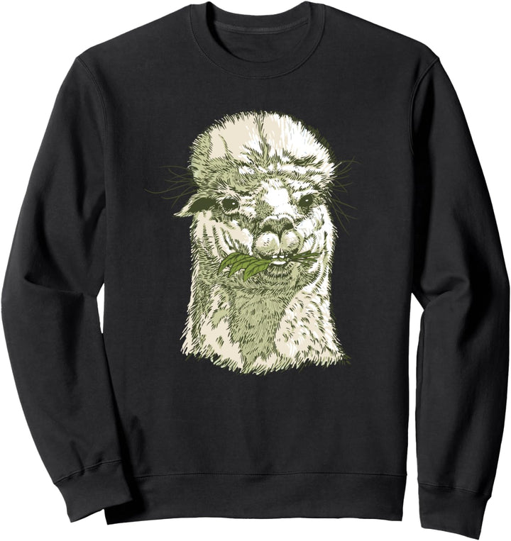 Handgezeichnetes Alpaka Gesicht Tier Handgezeichnet Lama Sweatshirt