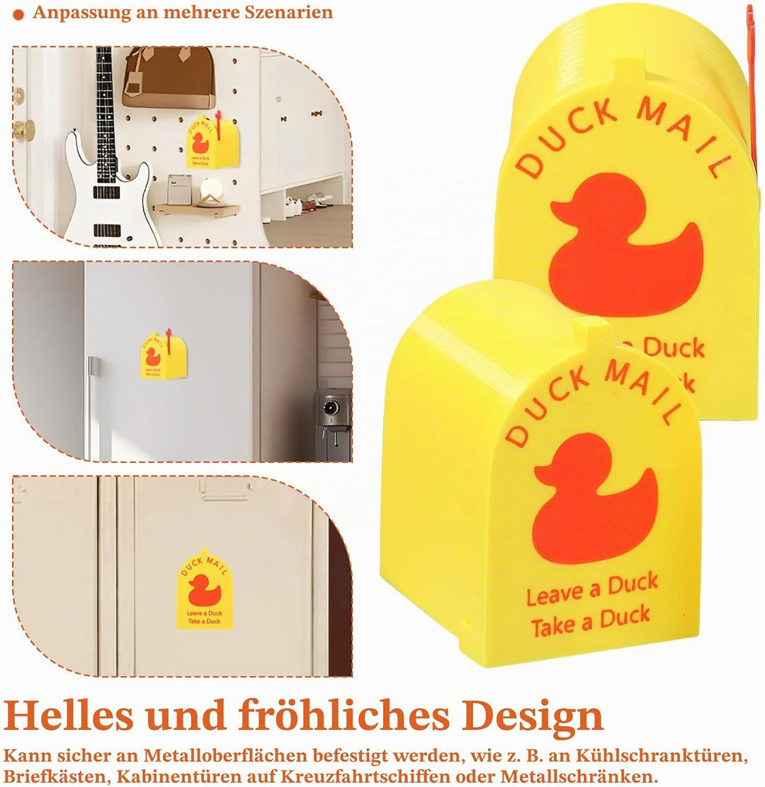 2 Stück magnetische Kreuzfahrt-Enten-Briefkasten aus Kunststoff, Mini-Enten-Briefkasten, Kreuzfahrts