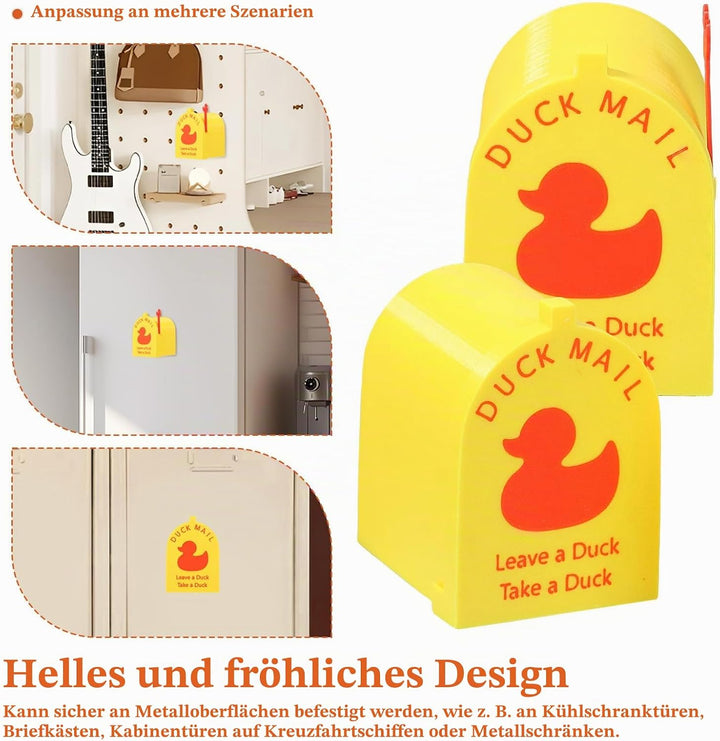 2 Stück magnetische Kreuzfahrt-Enten-Briefkasten aus Kunststoff, Mini-Enten-Briefkasten, Kreuzfahrts
