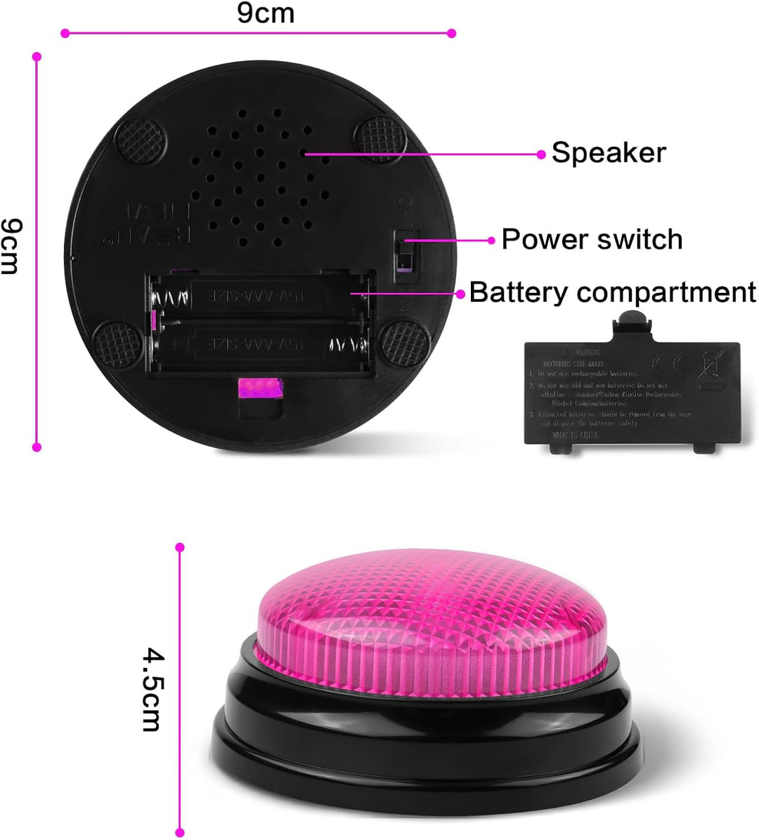 BEAN LIEVE Buzzers for Trivia Games - Set of 6 Game Buzzers, Compact Portable Buzzers for Classroom