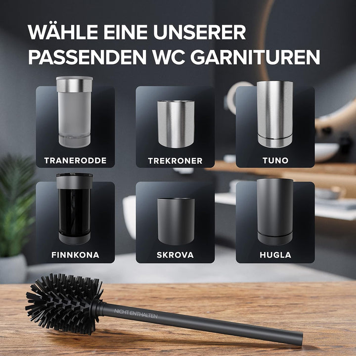 Ersatzbürstenkopf Vejro für Klobürste | praktisches 3er-Set | schwarz | Silikon Ersatzbürstenkopf |