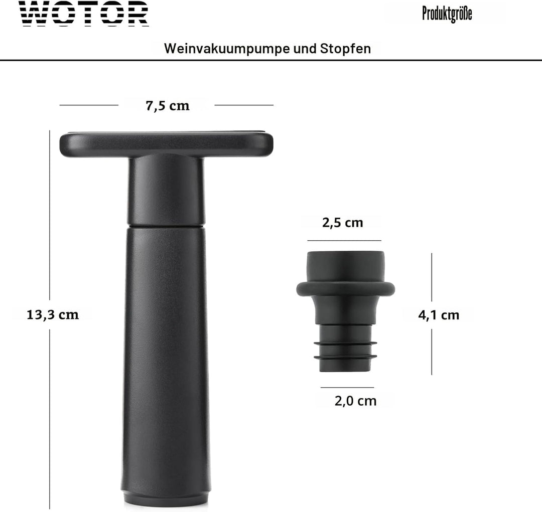 WOTOR Wein Vakuumpumpe mit 20 Stopfen, Weinflaschenverschluss, Weinkonservierer, wiederverwendbarer