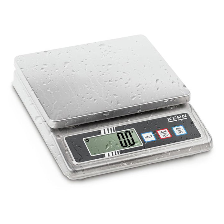 Tischwaage [Kern FOB 0.5K-4NS] Kompakte Edelstahlwaagen mit Staub- und Spritzwasserschutz IP65, Wäge