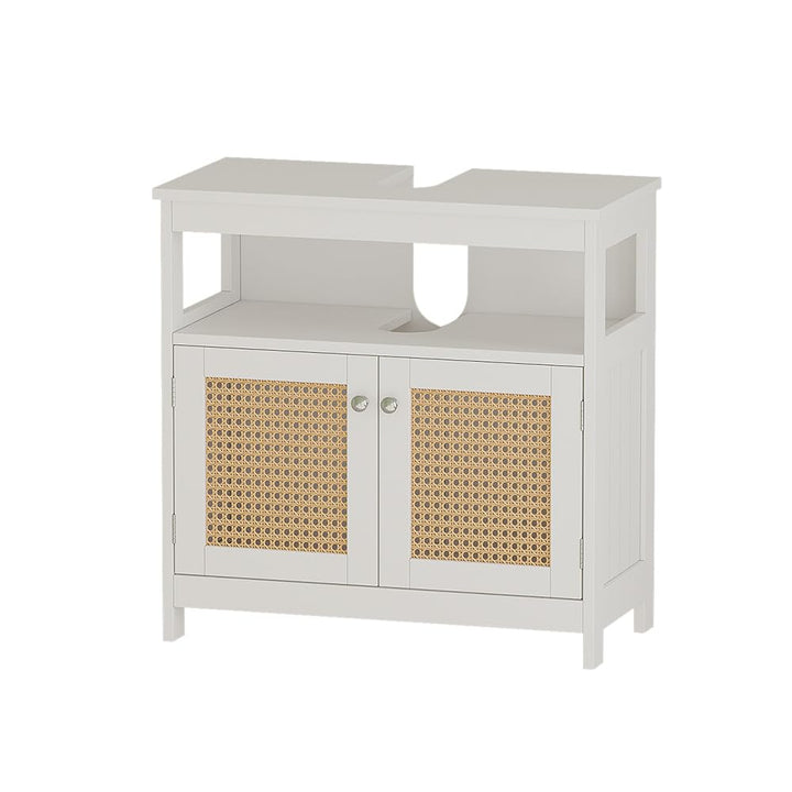 Vicco Waschbeckenunterschrank Rosario, Weiss, 60 x 60 cm mit 2 Türen und offenem Fach Waschtischunte