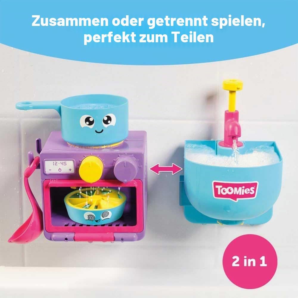 Toomies Bubble &amp; Bake Badewannen Küche, Baby Badespielzeug, Wasserspielzeug, Badespielzeug für Klein