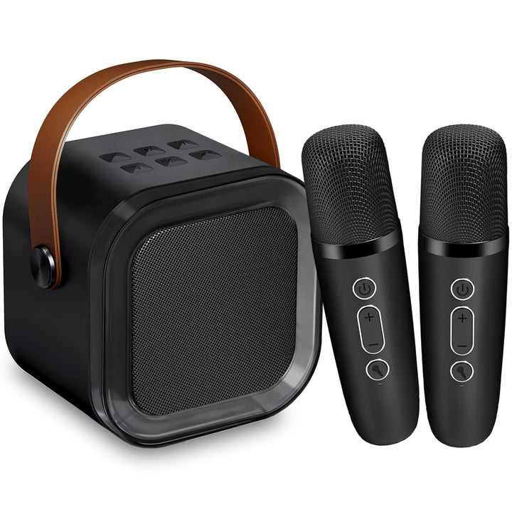 Mini Karaoke Maschine Kinder mit 2 Mikrofonen, tragbar Kinder Mikrofon Geschenk 3-12 Jahre, Kindermi
