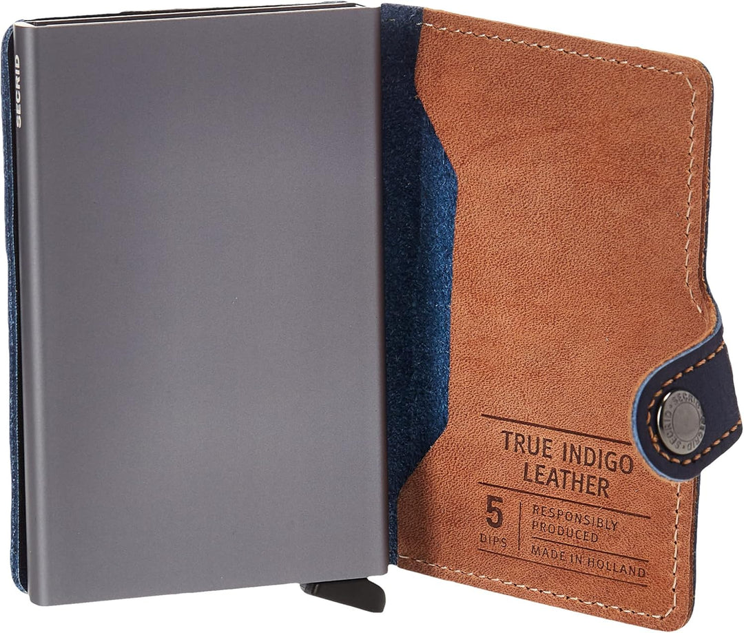 Secrid Miniwallet Börse Indigo 5-Titanium | Blau mini Braun, mini Braun