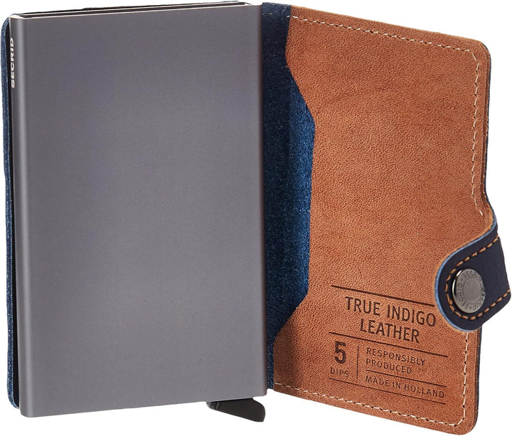 Secrid Miniwallet Börse Indigo 5-Titanium | Blau mini Braun, mini Braun
