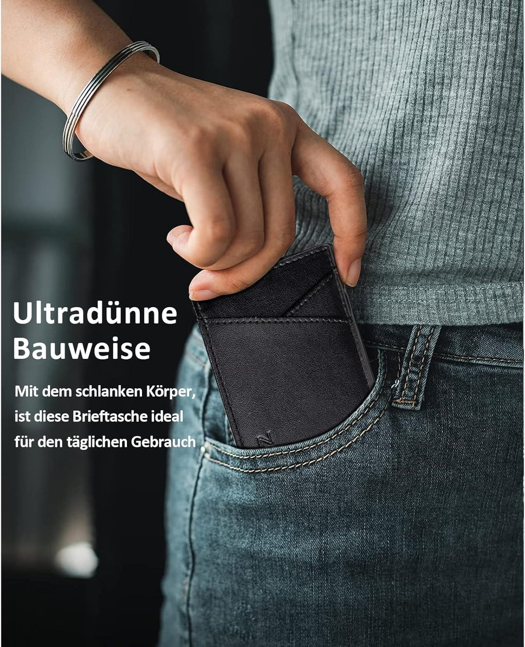 ZECICO Wallet - Kreditkartenetui mit RFID-Schutz - Geldbeutel für Herren - Slim Wallet mit Münzfach
