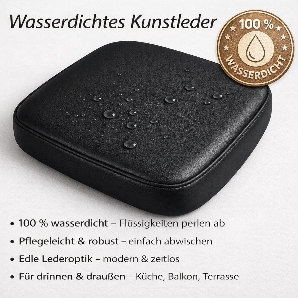 SILUK Sitzkissen 4er Set – Wasserdicht, Weich & Dick, Abnehmbarer Bezug mit Reissverschluss, Outdoor