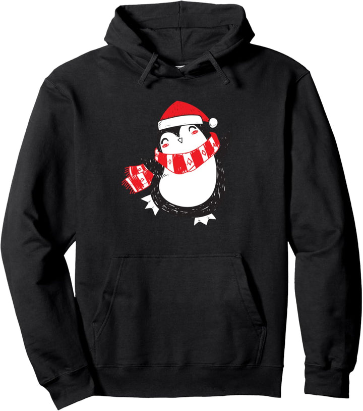 Süsses Pinguin Tiermotiv für Kinder zu Weihnachten Pullover Hoodie