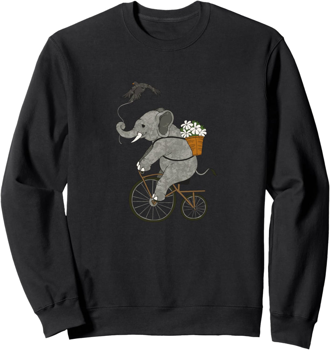 Elefant fährt Fahrrad Sweatshirt