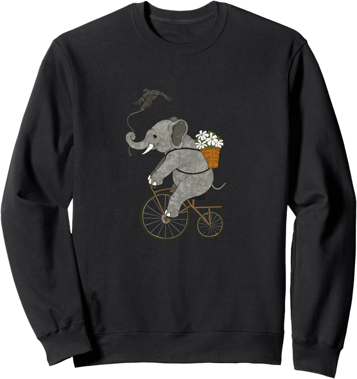Elefant fährt Fahrrad Sweatshirt
