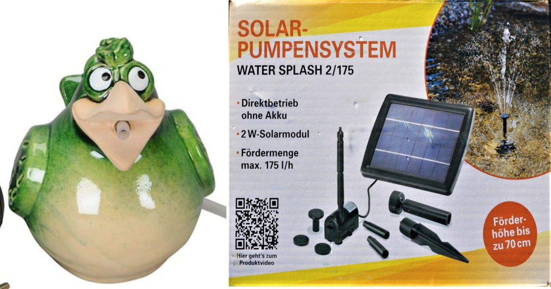 Wasserspeier Vogel grün Solar 17 cm