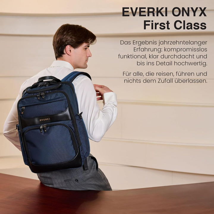 Everki Onyx Business Laptop‑Rucksack | 17,3″ Laptopfach, 36L, ideal für Arbeit & Reise – Navy Blau 1