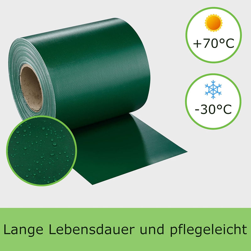 workingHOUSE PVC Sichtschutzstreifen für Doppelstabmattenzaun - 450g/m² 50 m x 19 cm - Zaunsichtschu