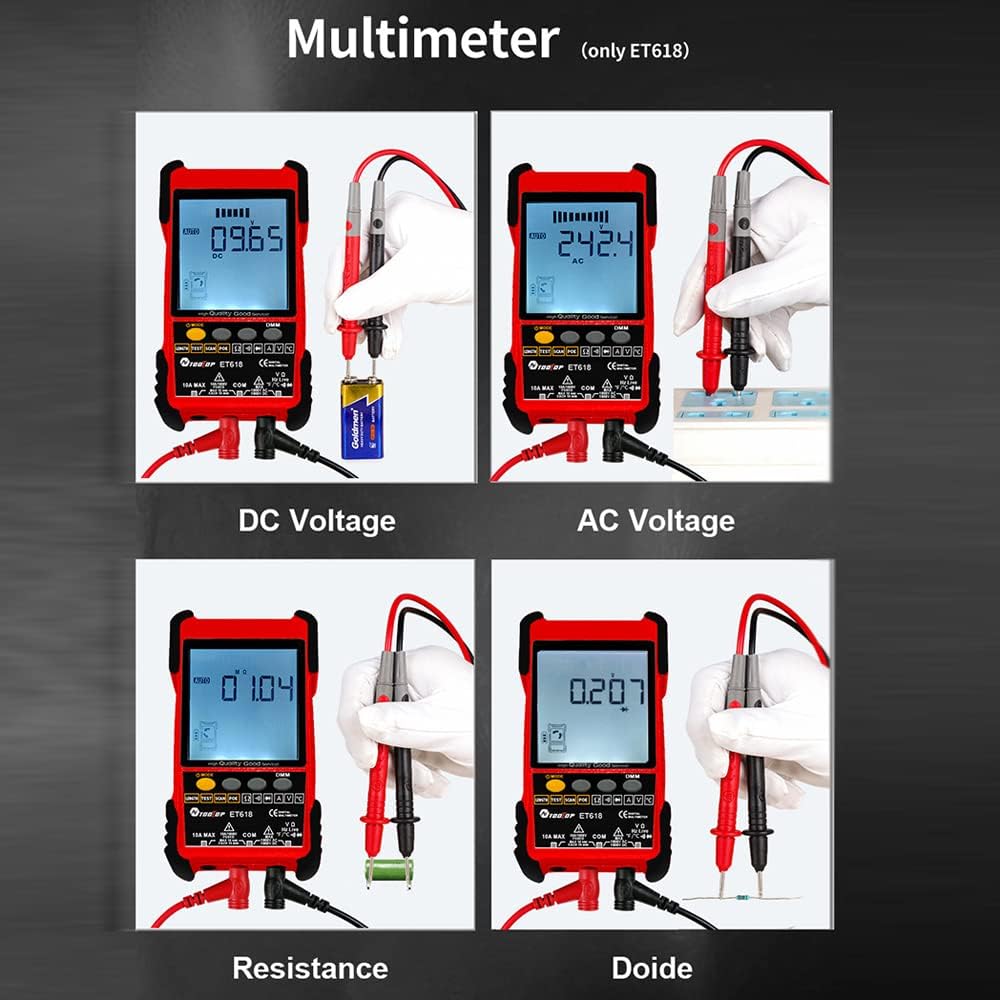 TOOLTOP ET618 Handheld Portable Cable Tester with LCD Display Analogs Digital Search POE Test Cable