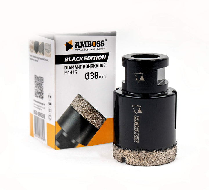 Amboss - Diamant Bohrkrone 38 mm (M14) für Winkelschleifer | Geeignet für Feinsteinzeug, harte Flies