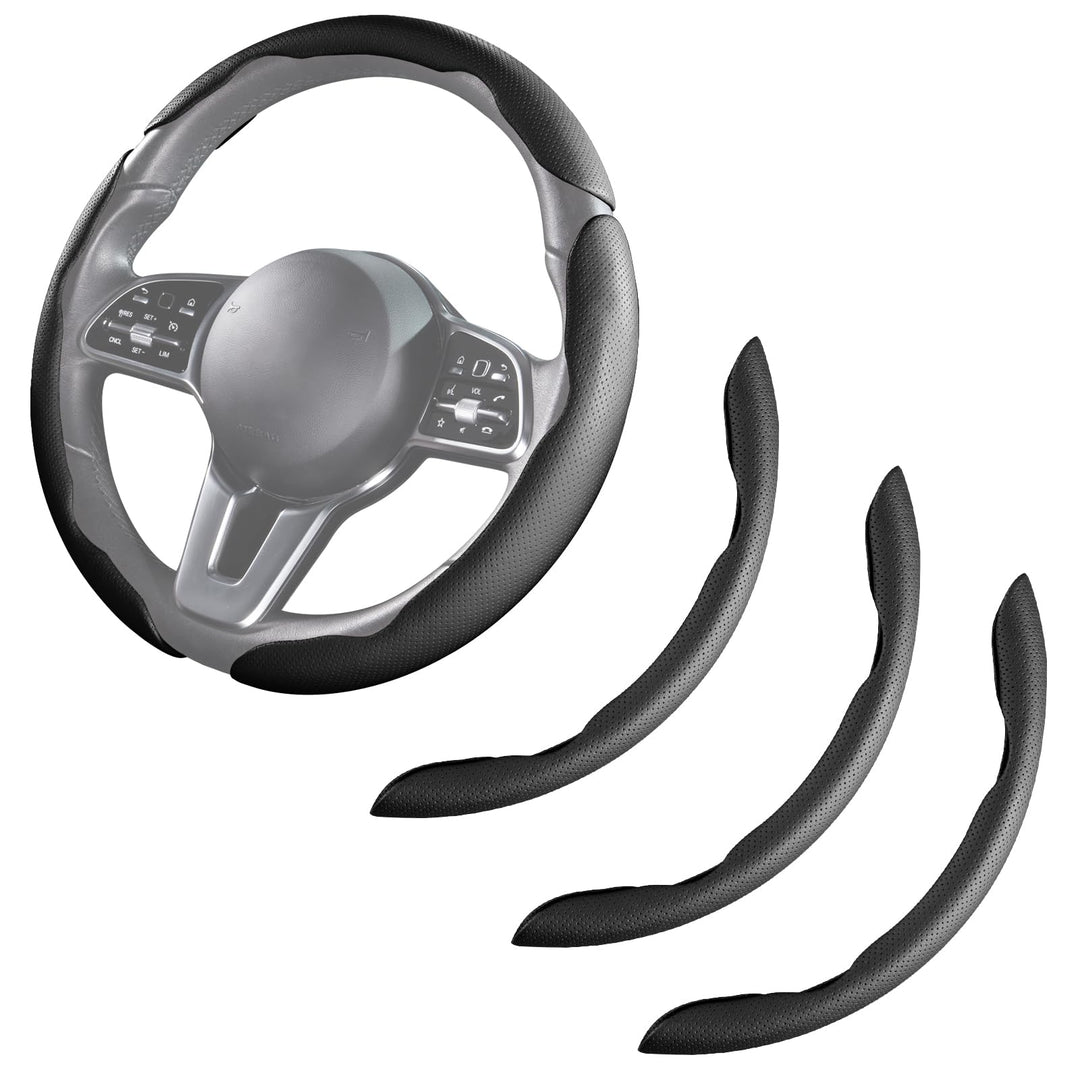 Lenkradbezug Leder Auto Lenkradhülle 3 Teilig Lenkrad Abdeckung Universal Anti Rutsch Lenkradabdecku
