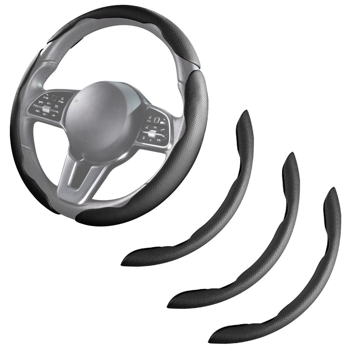 Lenkradbezug Leder Auto Lenkradhülle 3 Teilig Lenkrad Abdeckung Universal Anti Rutsch Lenkradabdecku