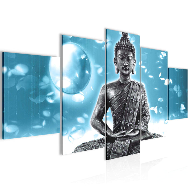 Runa Art Wandbilder Buddha Feng Shui 5 Teilig Bild auf Vlies Leinwand Deko Wohnzimmer Schlafzimmer W