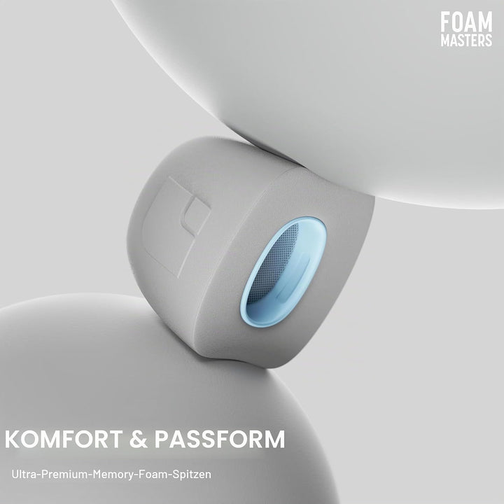 Foam Masters Ohrstöpsel aus Memory-Schaum für AirPods Pro 1. und 2. Generation, 3 Paar, 4.0, bequem,